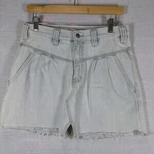 We The Free Denim Mini Skirt Pleated Light Wash Women's Size 27